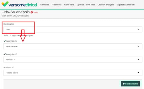 Setting up a CNV/SV analysis